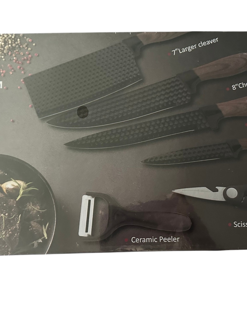 Heesem Black Ceramic Peeler Knife Set